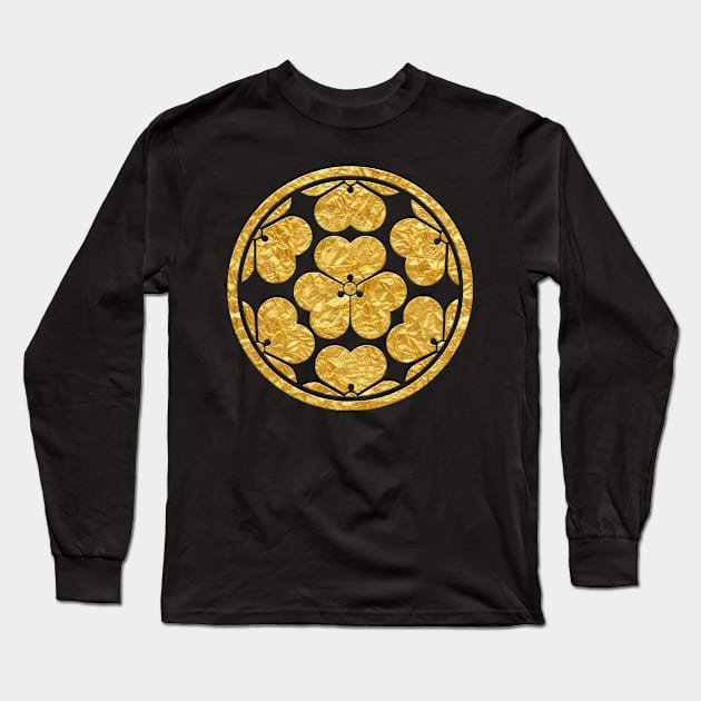 Japanese Mon Nanatsu Katabami Long Sleeve T-Shirt by Takeda_Art